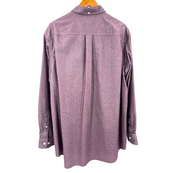 Duluth Trading Button-Down Shirt Men's XL 100% Cotton Long Sleeves Burgundy/Plum - Picture 4 of 8